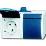 Busch-Jaeger Ocean Wandcontactdoos 2V Horizontaal Spatwaterdicht