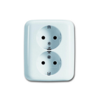 Busch-Jaeger Reflex Wandcontactdoos 2V + Randaarde Wit